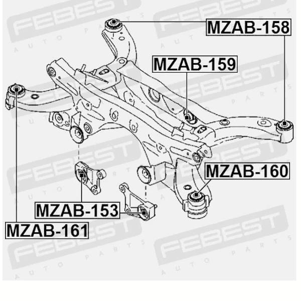 MZAB-160 – Rear Subframe Bushing Mazda - Image 1