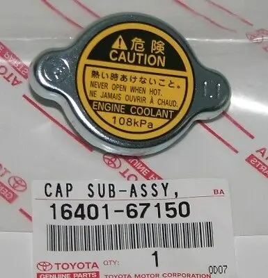 Toyota Genuine Radiator Cap 16401-67150 108kPa 1.1 Bar