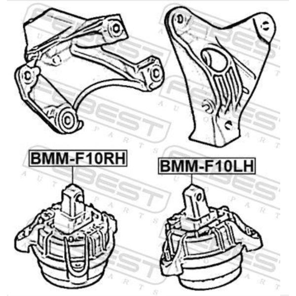 FEBEST Hydraulic Engine Mounts BMW F10 / F11 / F07 / F06 / F12 / F13 / F01