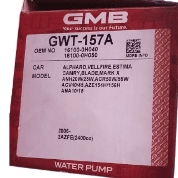 GMB GWT-157A Water Pump Toyota Alphard / Vellfire / Estima / Camry / Blade / Mark X 2AZ-FE