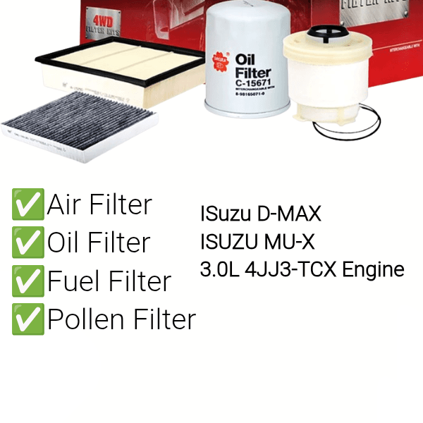Premium Filter Service Kit for Isuzu D-Max TFR/TFS & MU-X RJ 3.0L 4JJ3-TCX Diesel 2020-On