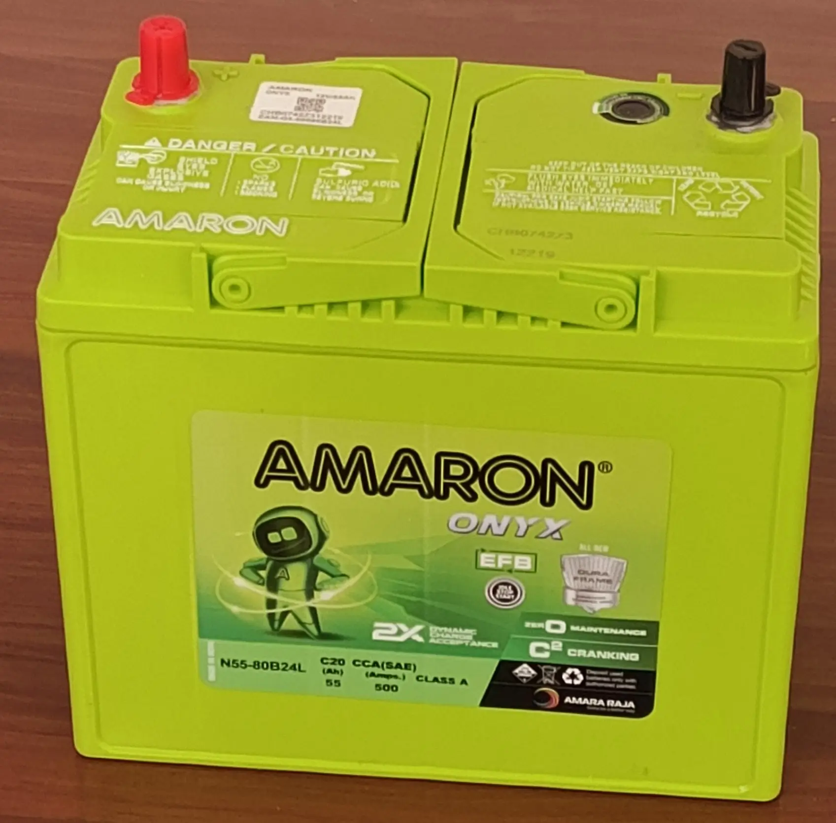 Amaron N55-80B24L EFB Start-Stop Car Battery 12V 55Ah 500CCA