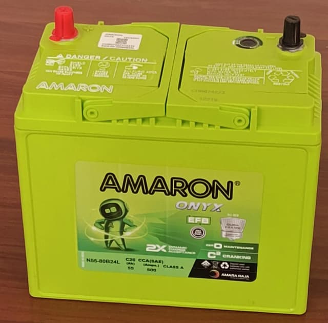 Amaron N55-80B24L EFB Start-Stop Car Battery 12V 55Ah 500CCA