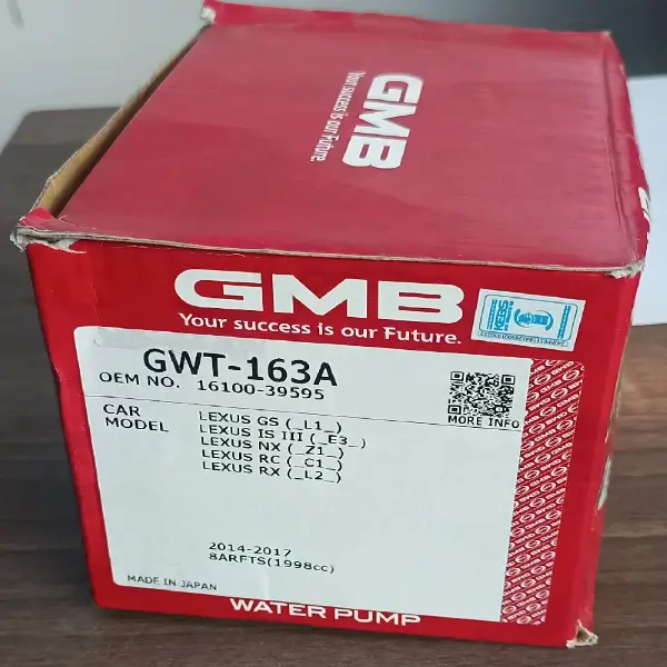 GMB Water Pump GWT-163A Lexus 2.0 Turbo 8AR-FTS 16100-39595