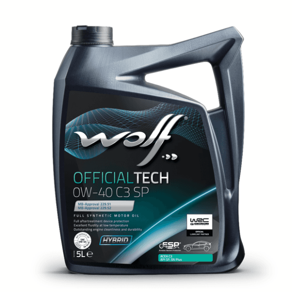 Wolf OfficialTech 0W-40 C3 SP Fully Synthetic Engine Oil 5 Litres