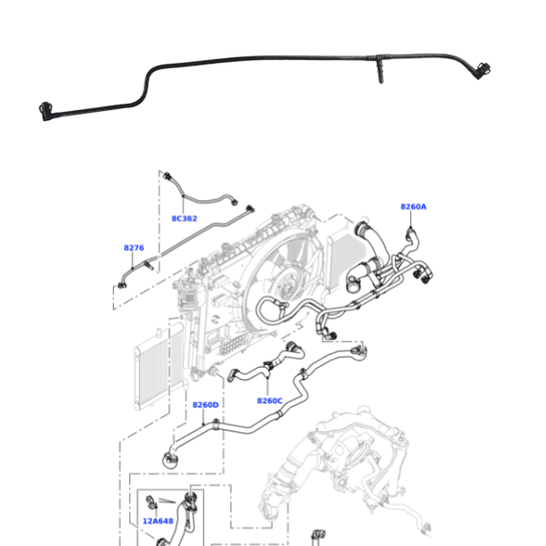 LR034645 Reservoir & Radiator Connector Hose – Range Rover L405/Sport L494/Discovery 5