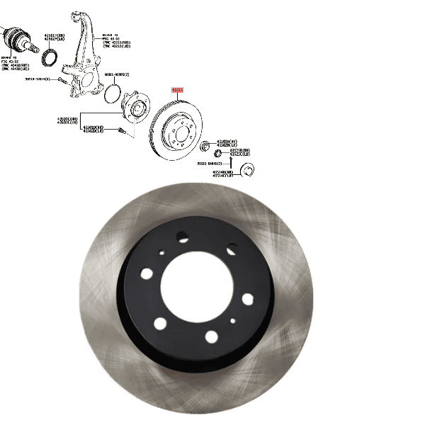 43512-60290 Genuine Toyota Front Brake Disc Rotor Land Cruiser 300 series