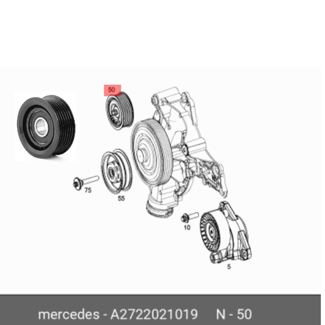 Febi Drive Belt Tensioner Idler Pulley 2722021019 Mercedes-Benz M272 & M273 Engines