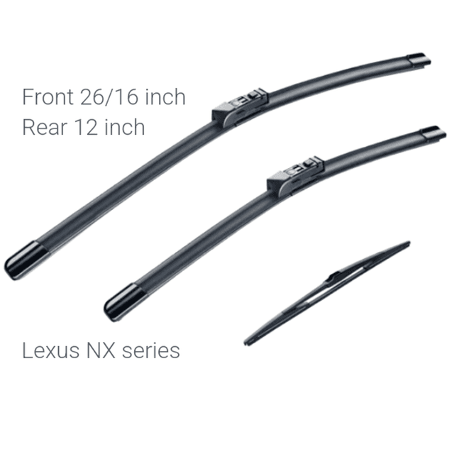 Wiper Blades Set 26"/16"/12 inch for Lexus NX200, NX200t, NX300, NX300h, AZ10, AZ20 (2014-2023) Front Windshield & Rear Wiper Kit