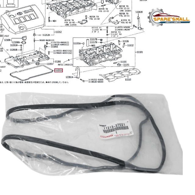 Genuine Toyota 11213-37021 Cylinder Head Top Valve Cover Gasket Toyota & Lexus ZR Engines 11213-37020, 11213-0T020, 11213-0T021