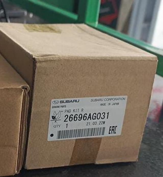 Genuine Rear Brake Pad Kit – Subaru Forester, Impreza, Legacy, Outback, WRX 26696-AG031