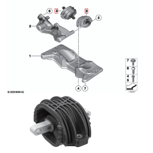 Febi Gearbox Mounting BMW F10 F11 F07 F18 22326780269 528i,520i N20