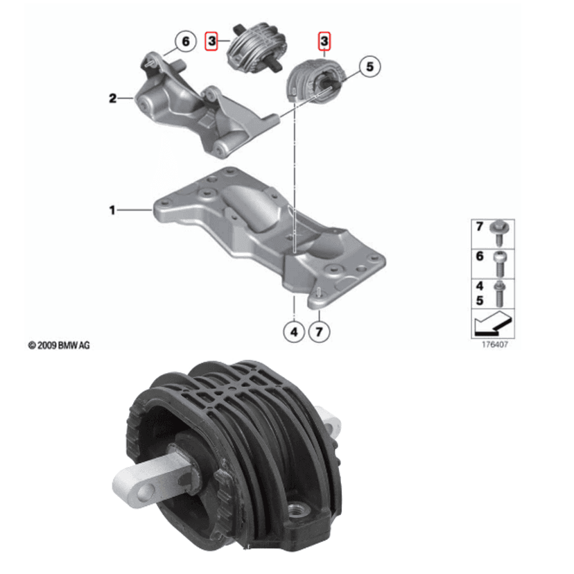 Febi Gearbox Mounting BMW F10 F11 F07 F18 22326780269 528i,520i N20