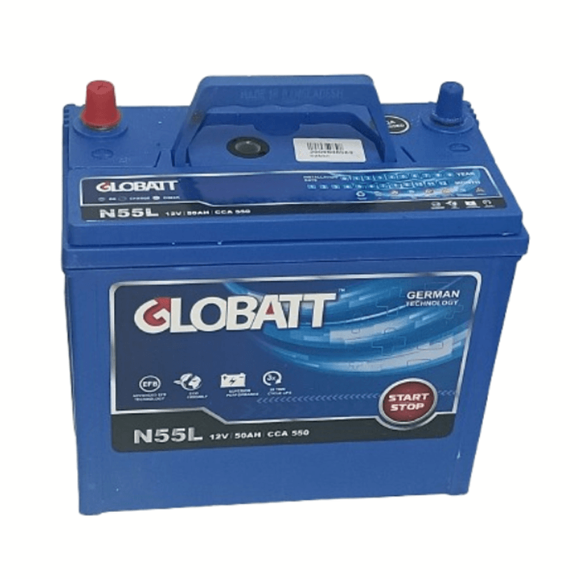 Buy N55 (NS60) Globatt EFB Start-Stop Battery in Nairobi, Kenya – 50AH 550CCA for Reliable Performance