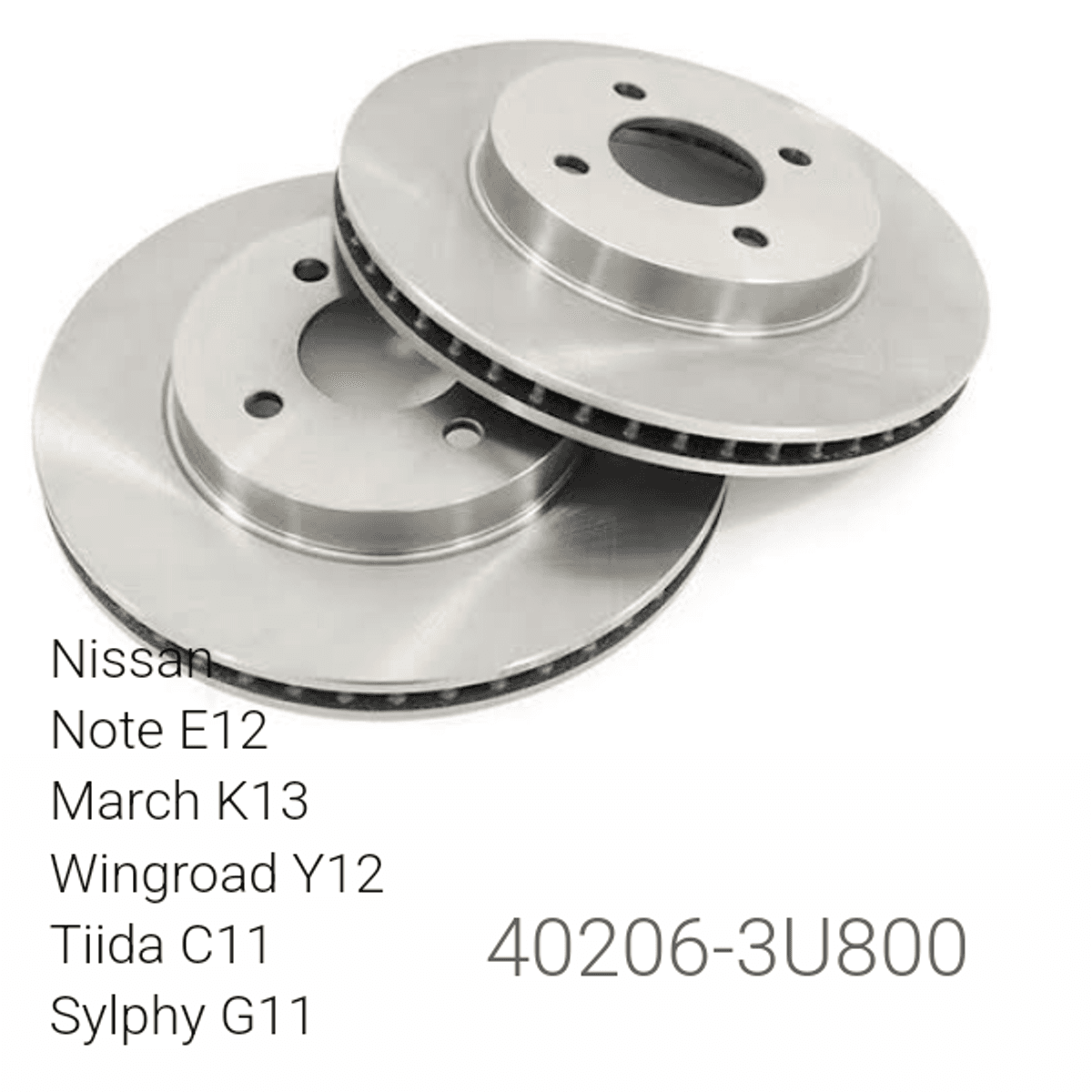 Front Brake Disc Rotor – Aftermarket Replacement for Nissan Note E12, March K13, Tiida C11, Wingroad Y12, Sylphy G11 | Part No: 40206-3U800