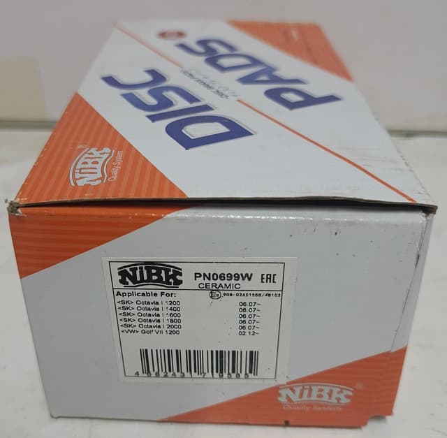 NIBK Front Brake Pads PN0699W Golf Mk7, Audi A3 8V, Leon Mk3, Octavia 5E 5Q0698151C