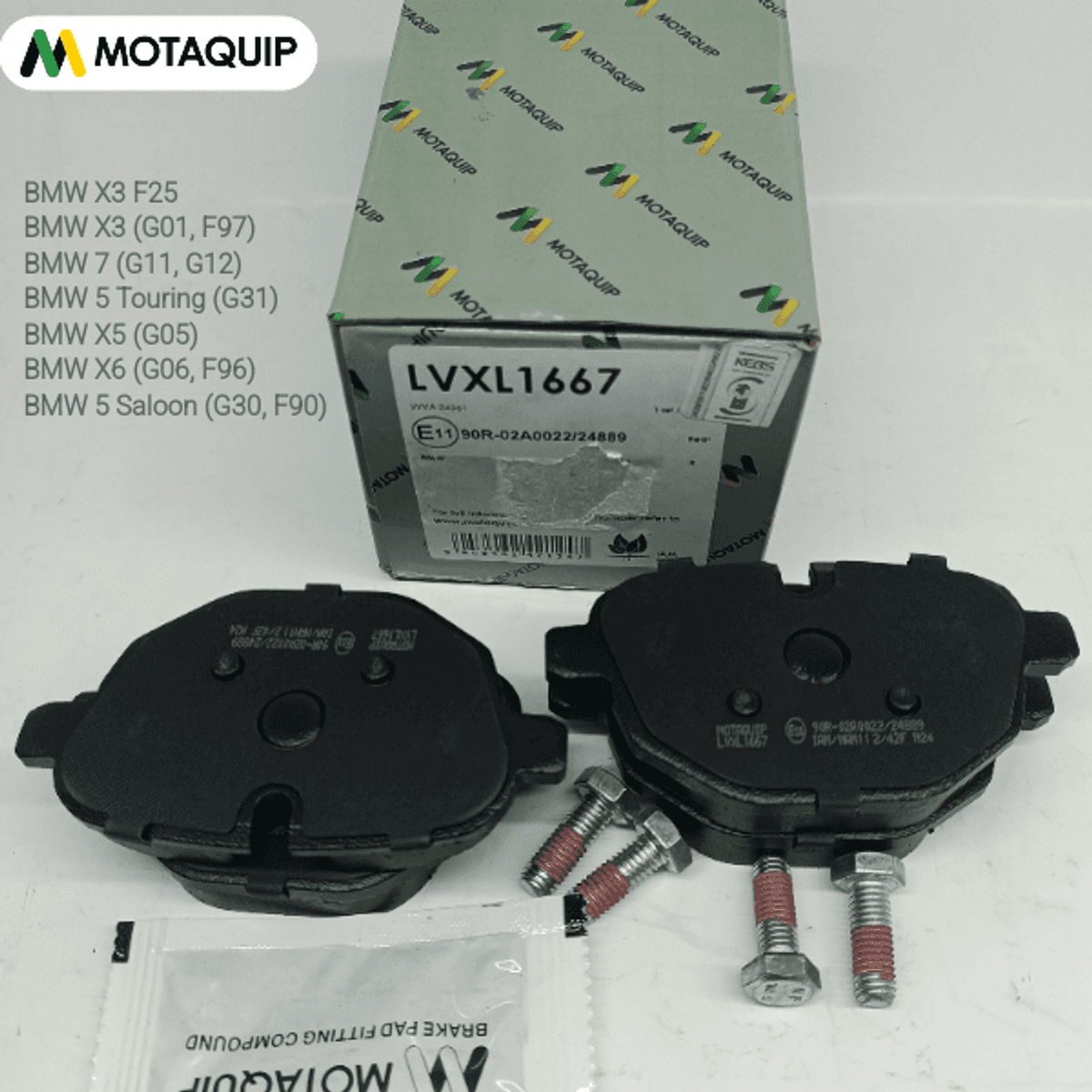 MOTAQUIP LVXL1667 Rear Brake Pads for BMW X3 F25 – Best Price in Kenya