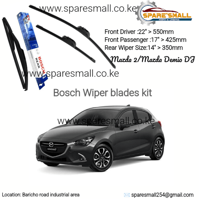 Bosch Wiper Blades Set Mazda 2 Demio DJ