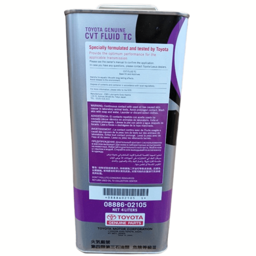 Toyota Genuine CVT Fluid TC 08886-02105 4 Litres