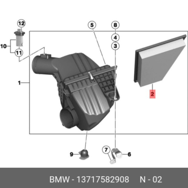 JS Asakashi A0491 Engine Air Filter BMW 13717582908 / 13717582907