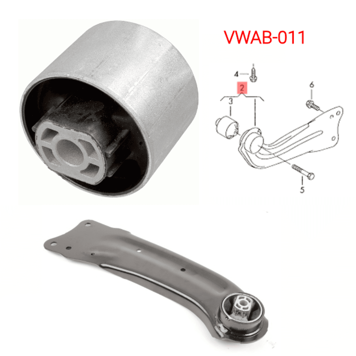 1K0505541D Rear Trailing Arm Bush – Febest VWAB-011 Fits VW Golf, Jetta, Passat, Tiguan Audi A3