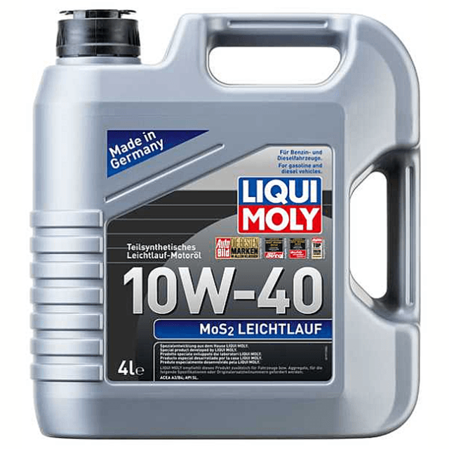 LIQUI MOLY MoS₂ 10W-40 Low-Friction Motor Oil 4Litres – Premium Engine Protection for Gasoline and Diesel Vehicles