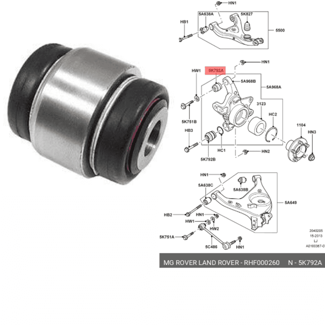 RHF000260 Rear Upper Hub Knuckle Bush – Range Rover L322 (2002-2013) at a good price in Nairobi Kenya