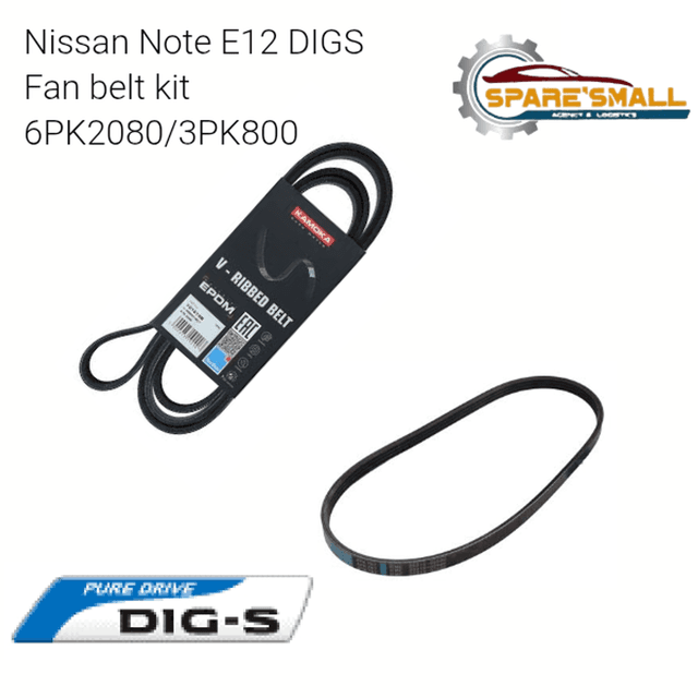 Nissan Note E12 DIG-S Alternator belt & Supercharger Belt Kit 6PK2080 3PK800
